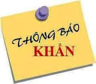 THÔNG BÁO KHẨN