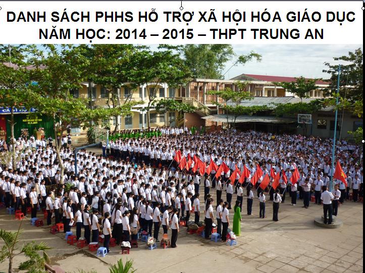 DANH SÁCH PHHS HỖ TRỢ XÃ HỘI HÓA GD NĂM HOC: 2014 - 2015